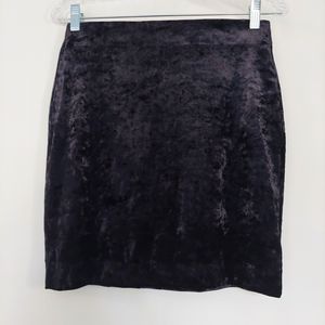 Loft Skirt Black Skirt Velour Velvet Mini Size XS Stretch Bodycon